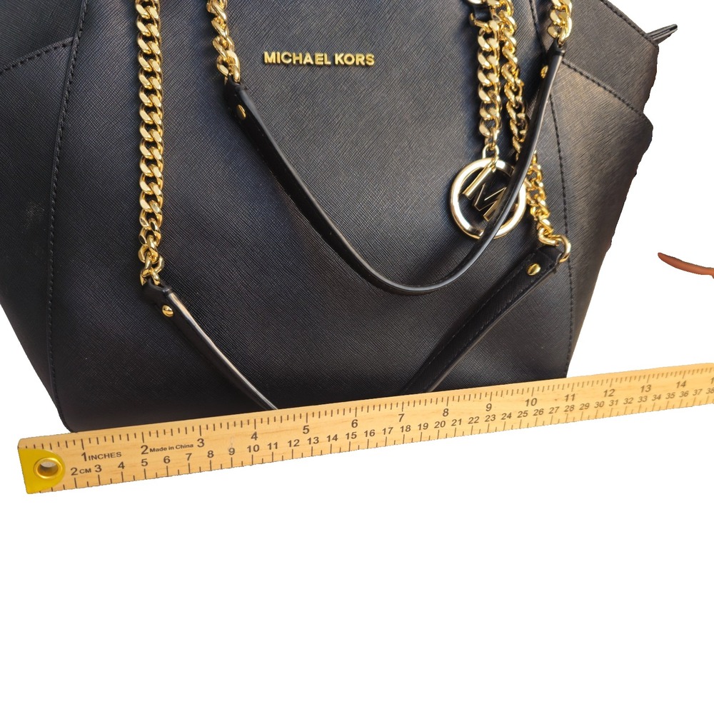 Michael Kors Jet Set Travel Tote Bag Large Chain Black Saffiano Leather NWT - Picture 16 of 16
